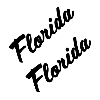 Cursive Fender Emblems (Moab, Texas, Lucky, Florida) - Universal - 14ACRYLIC-FLORIDA-14ACRYLIC-LUCKY-14ACRYLIC-MOAB-14ACRYLIC-TEXAS-  DRIVEN - 1