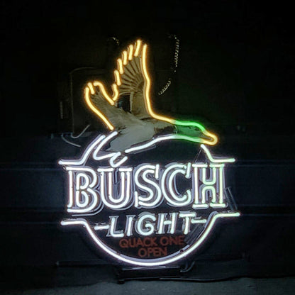 White Busch Light Flying Duck Quack One Open Neon Signs - sku-45870611890228-  DRIVEN - 2