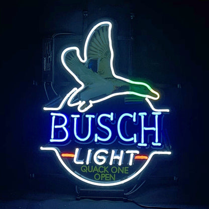 Blue Busch Light Flying Duck Quack One Open Neon Signs - MEX384-  DRIVEN - 2
