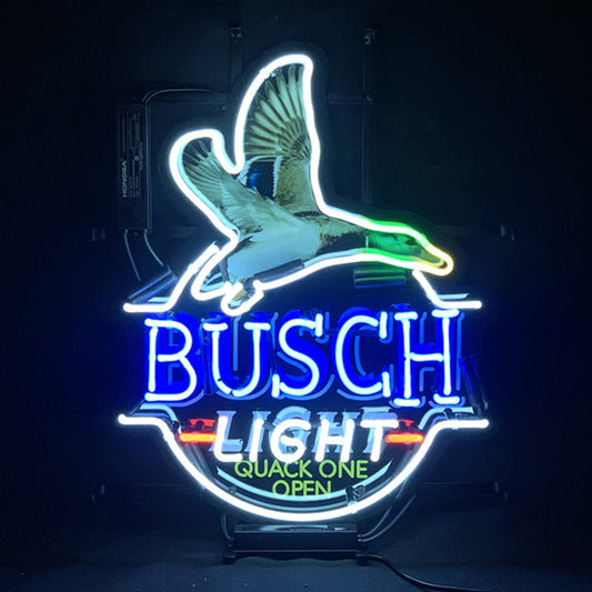 Blue Busch Light Flying Duck Quack One Open Neon Signs - MEX384-  DRIVEN - 1