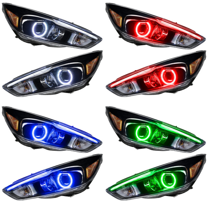 Ford Focus RS/ST Flow Series/Color Chasing DRL + Halo (2015-2017) - B13 - 5cm | G4 - 4" | A19 | P2 - BX1-  DRIVEN - 4