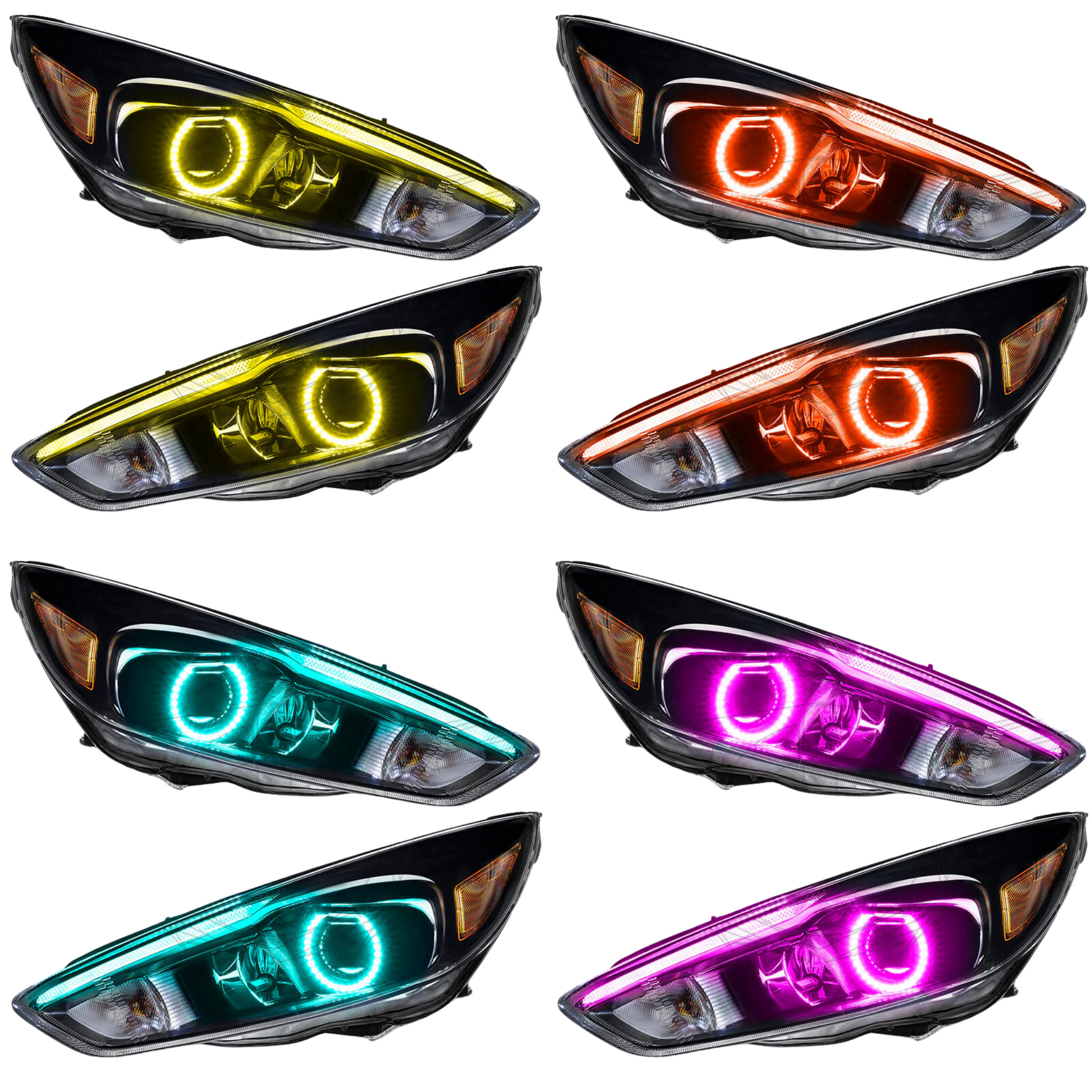 Ford Focus RS/ST Flow Series/Color Chasing DRL + Halo (2015-2017) - B13 - 5cm | G4 - 4" | A19 | P2 - BX1-  DRIVEN - 5