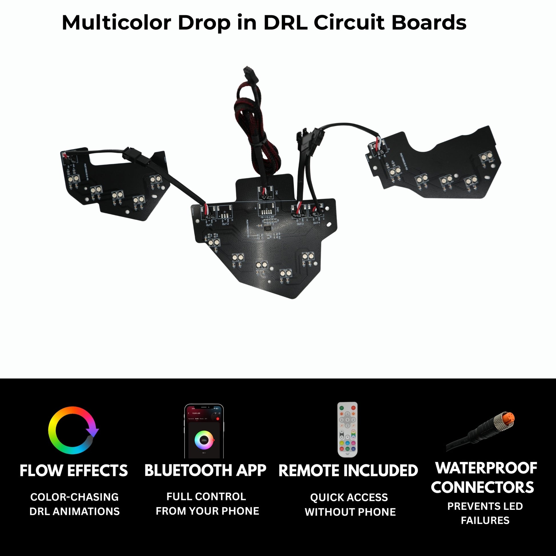 Ford Mustang Multicolor Flow Series DRL Boards (2018-2023) - F17 | A19 | P2   - BX1-F17 | A19 | P2   - BX1-  DRIVEN - 2