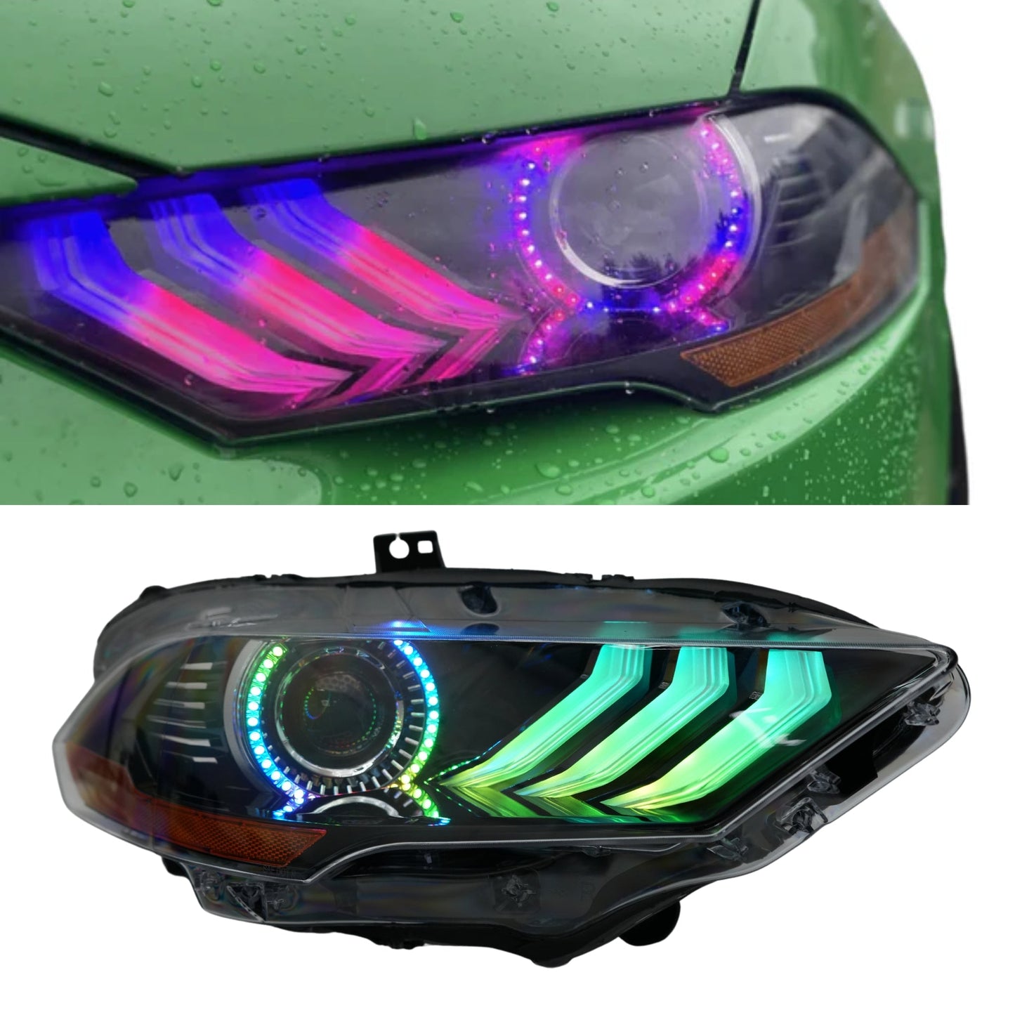 Ford Mustang Multicolor Flow Series DRL Boards (2018-2023) - F17 | A19 | P2   - BX1-F17 | A19 | P2   - BX1-  DRIVEN - 1
