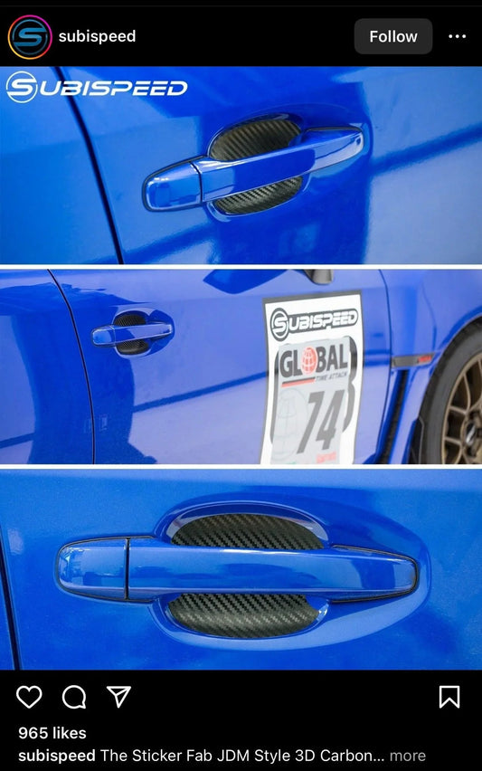 3D Carbon Fiber Vinyl Door Cup Protectors - 2015-2020 Subaru WRX / STI - 15WRX3D3D-  DRIVEN - 2