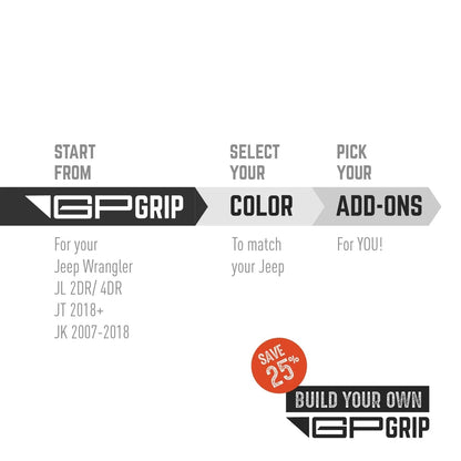 GP-Grip PRO Foldable Color Handles — Jeep Wrangler (2007–2023) - GPG-P2-RD-GPG-P2-BLK-GPG-P2-ORG-GPG-P2-BLU-GPG-P2-PG-  DRIVEN - 3