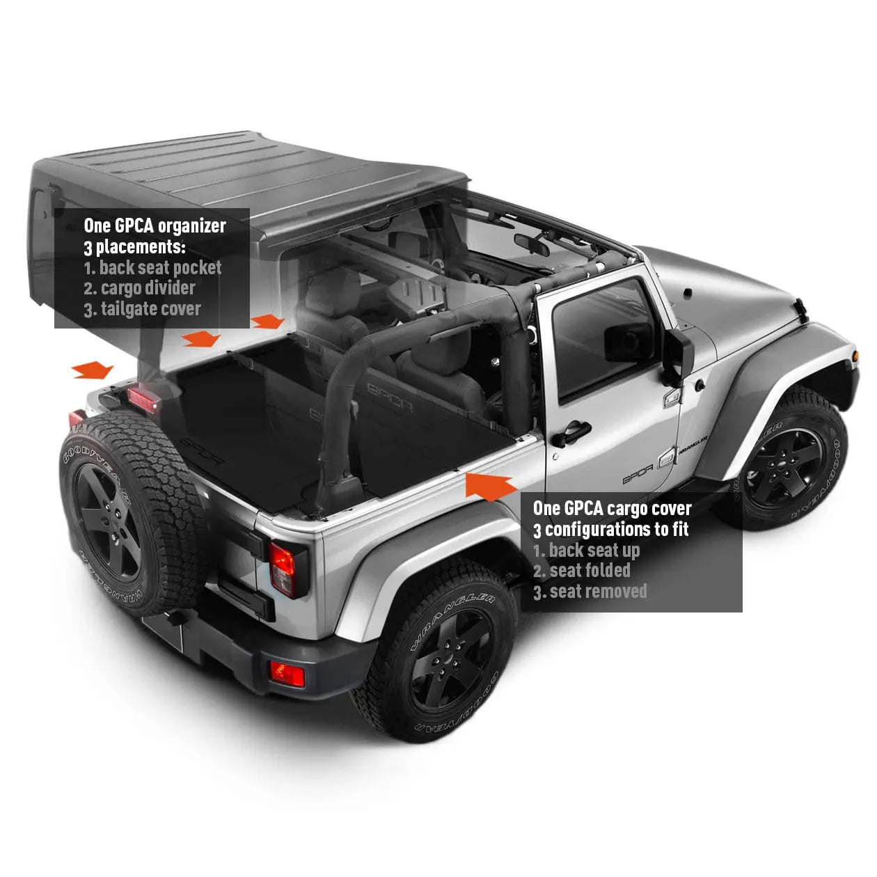 Jeep Wrangler Cargo Freedom Pack JK 2DR (2007-2018) - GPCAJK-Freedom-2DR-  DRIVEN - 1