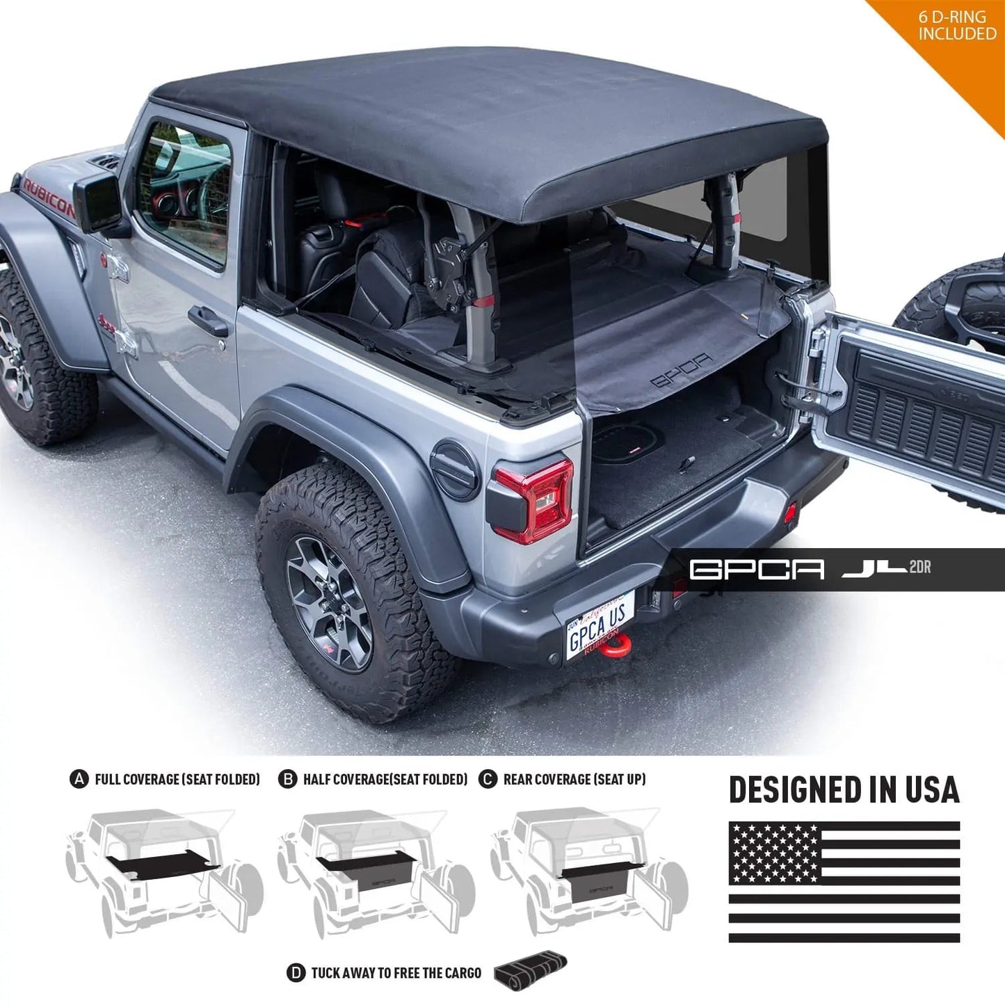 Jeep Wrangler JL 2DR Cargo Cover (2018+) - GPCA-2DR-JL-GPCA-2DR-JL-FD-  DRIVEN - 1