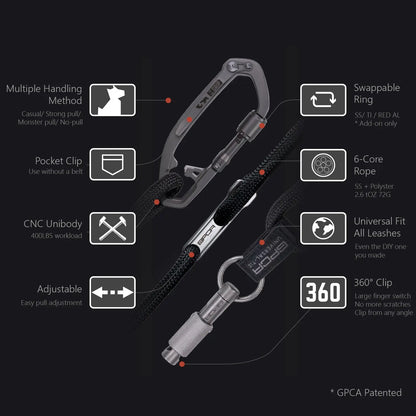 GPCA Dog Leash Set PRO / LITE - LSH-PRO-SS-RED-RR-LSH-PRO-TI-RED-LSH-P-RED-LSH-PRO-SS-LSH-PRO-TI-  DRIVEN - 2