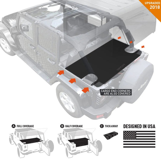GPCA Jeep Wrangler JK 4DR Cargo Cover LITE - JK4CC-LITE-JK4CC-LT-FREEDOM-  DRIVEN - 1