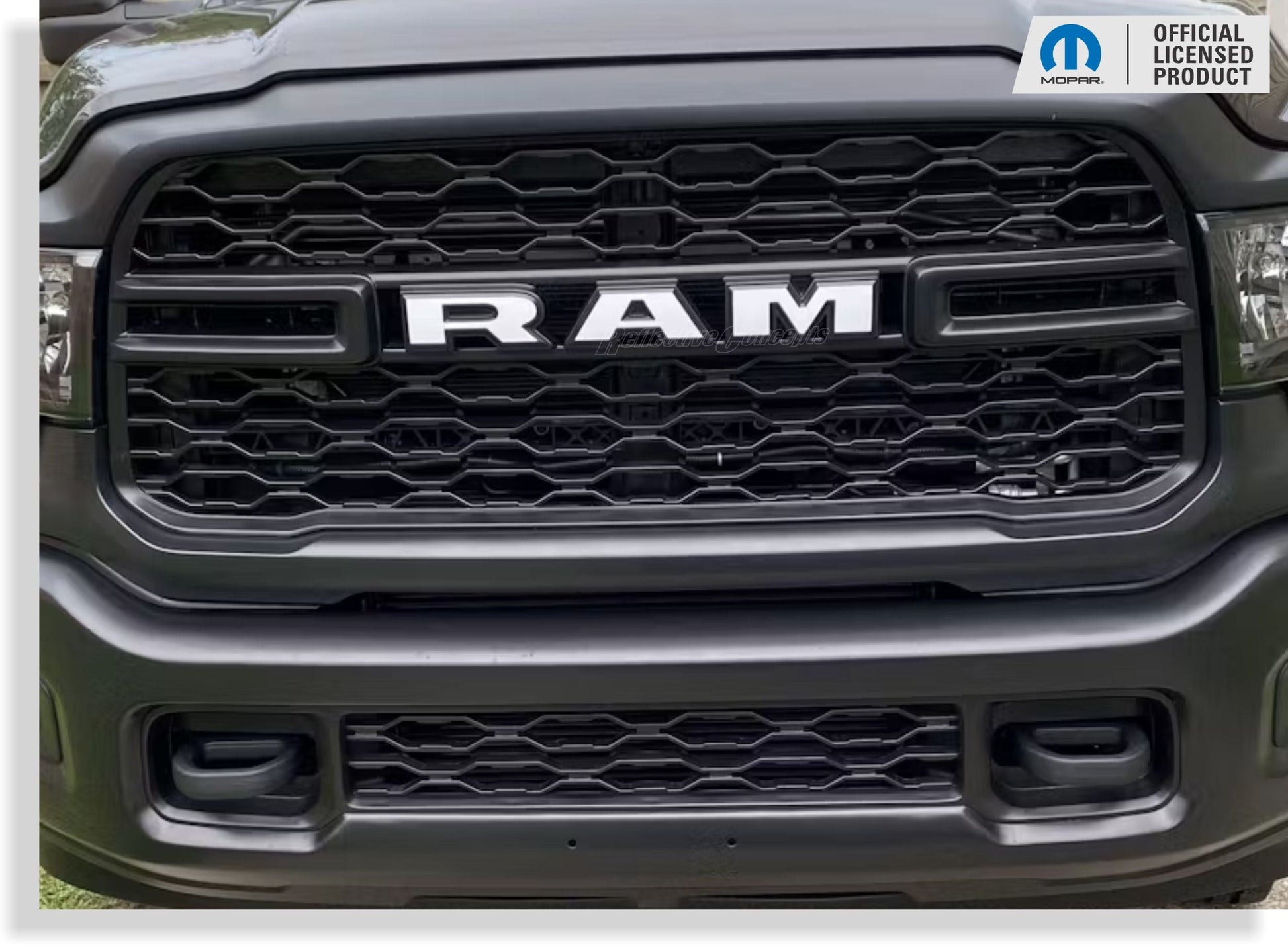 RAM Grille Emblem Overlay Decal   - 2019-2024 Ram 2500 3500 - Ram19:2500:Ram-F-01-Ram19:2500:Ram-F-03-Ram19:2500:Ram-F-02-Ram19:2500:Ram-F-04-Ram19:2500:Ram-F-05-  DRIVEN - 8