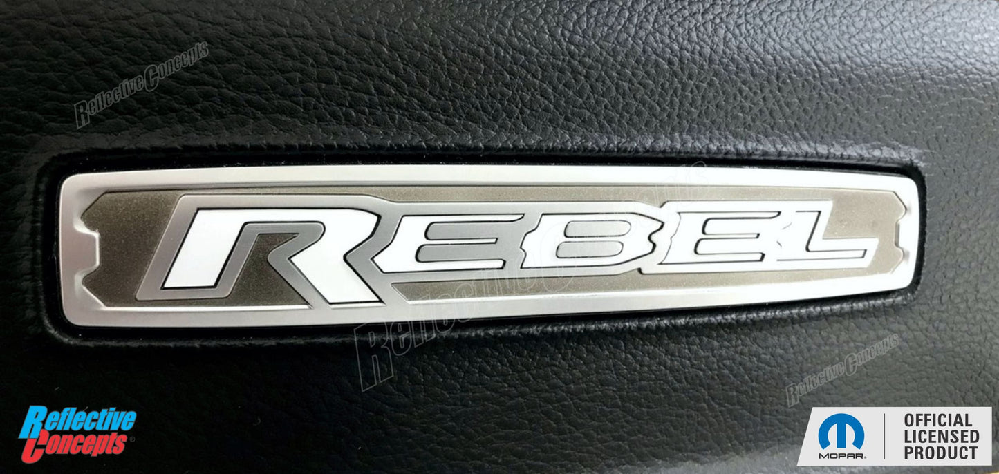 REBEL Glove Box Inlay Decal  - 2019-2025 Ram 1500 Rebel - Ram19:Rebel-GB-01-Ram19:Rebel-GB-03-Ram19:Rebel-GB-02-Ram19:Rebel-GB-04-Ram19:Rebel-GB-05-  DRIVEN - 3
