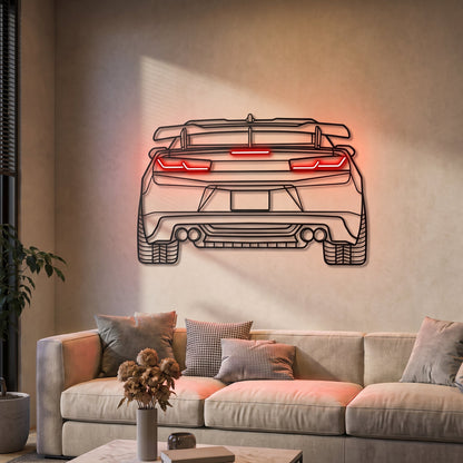 Camaro Back View Metal Neon Car Wall Art - MTN0073 - MTN0073W99-  DRIVEN - 4