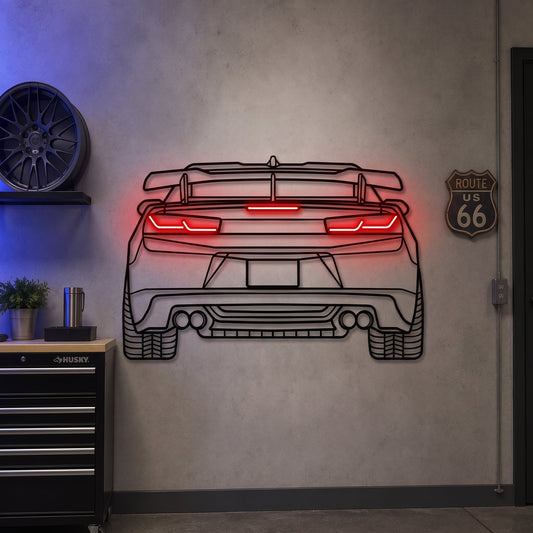 Camaro Back View Metal Neon Car Wall Art - MTN0073 - MTN0073W99-  DRIVEN - 1