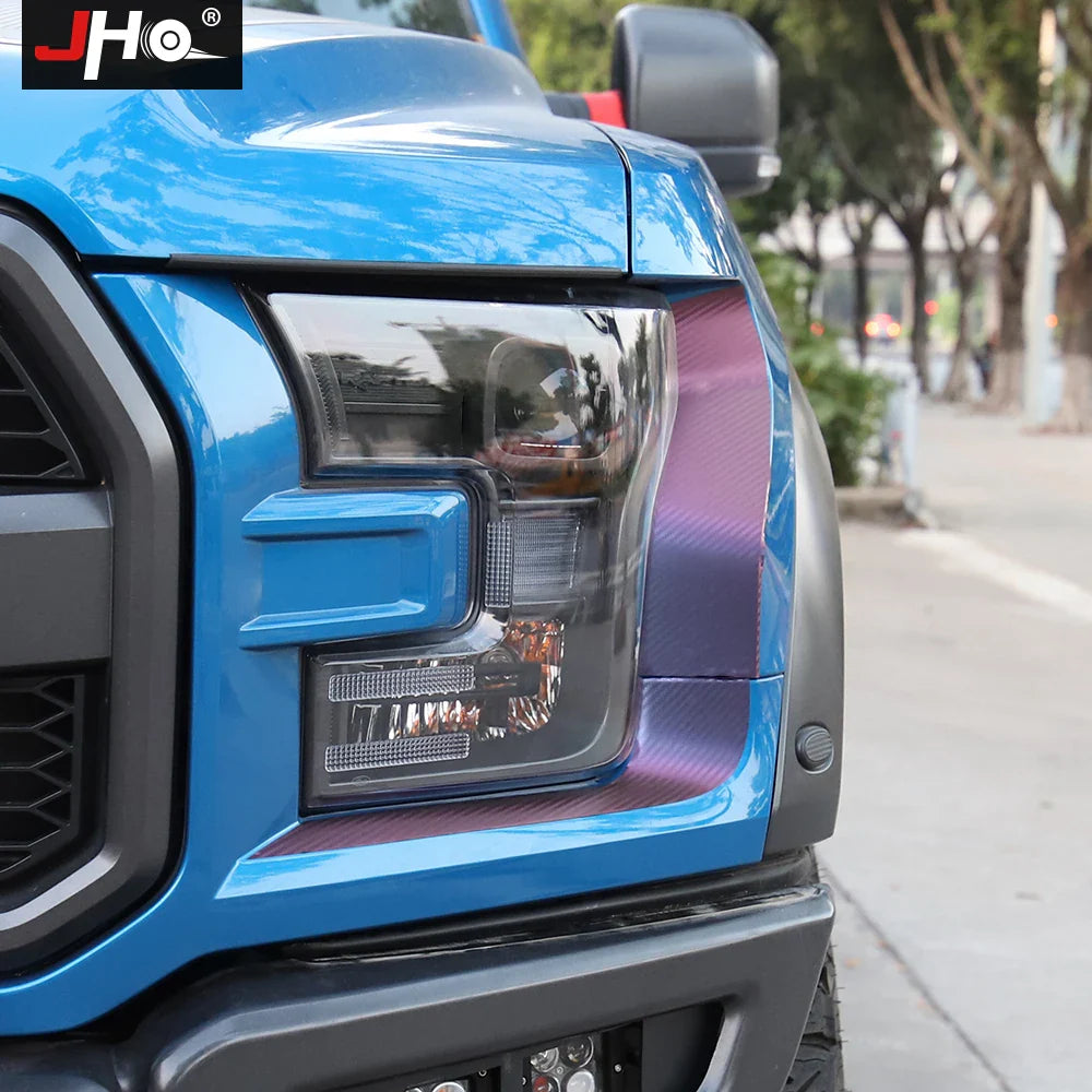 JHO Gradient Carbon Grain Headlight & Tail Lamp Decal for Pickup Trucks | Vinyl Trim - 200000182:496#Purple-200000182:193#Carbon Grain-  DRIVEN - 3