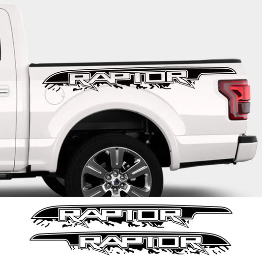 Mudslinger Trunk Side Door Decal for Ford F-150 Raptor SV (2007-2024) | Vinyl Sticker - 200000182:193#Glossy Black-  DRIVEN - 1