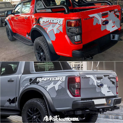 Custom Off-Road Body Modification Vinyl Kit for Ford Ranger Raptor | KK Sport Wrap - 200000182:193#picture color-  DRIVEN - 2