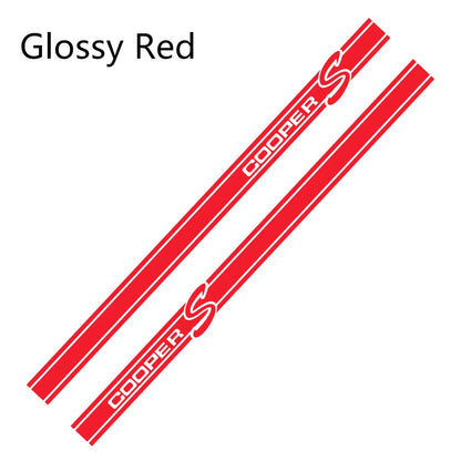 Side Stripe Decals for Mini Cooper (R50, R52, R53, R56, R57, R58, R59, R61) | 2-Piece Vinyl Kit - 200000182:200006152#Colorful Laser-200000182:200004890#Matt Black-200000182:10#Glossy Red-200000182:350853#Matt Sliver-200000182:29#Glossy White-  DRIVEN - 14