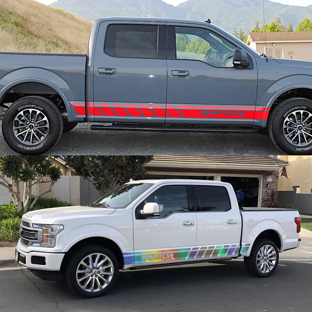 Door Side Body Stripe Decal for Ford F-150 Raptor | Vinyl Film Truck Graphic - 200000182:10#Glossy Red-200000182:691#Glossy Gray-200000182:366#Glossy Yellow-200000182:350852#Glossy Orange-200000182:350850#Matt Gold-  DRIVEN - 4