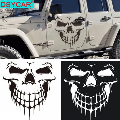 Large Reflective Skull Head Car Decal | 23.2" x 20.9" Vinyl Sticker for Cars, Trucks & Bikes - 200000182:496#Purple;5:361386-200000182:496#Purple;5:100014064-200000182:350686#Colorful;5:361386-200000182:350686#Colorful;5:100014064-200000182:10#Red;5:100014064-  DRIVEN - 1