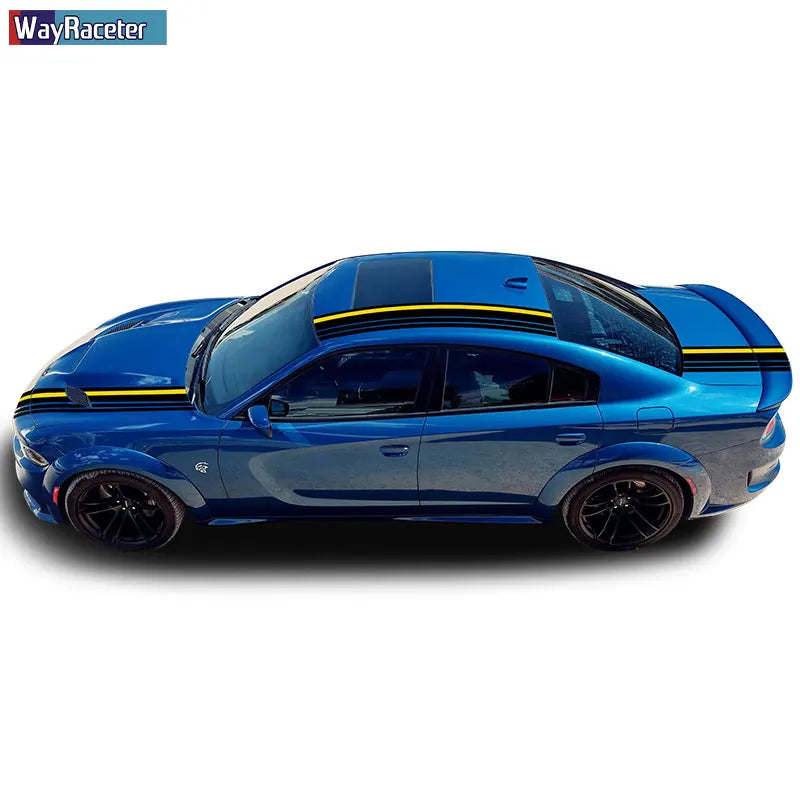 Hood, Roof & Trunk Body Stripe Decal | Engine Cover Bonnet Vinyl Graphic Kit - 200000182:366#Only Hood 3-200000182:350852#Only Hood 2-200000182:10#Only Hood 1-200000182:691#Hood Roof Tail 3-200000182:29#Hood Roof Tail 2-  DRIVEN - 5