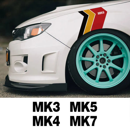 3-Color Fender Decal for Volkswagen VW Golf MK2–MK8 | Vinyl Film Trim Sticker - 200000182:350852#For MK6-200000182:29#For MK3-200000182:175#For MK8-200000182:10#For MK5-200000182:691#For MK4-  DRIVEN - 2