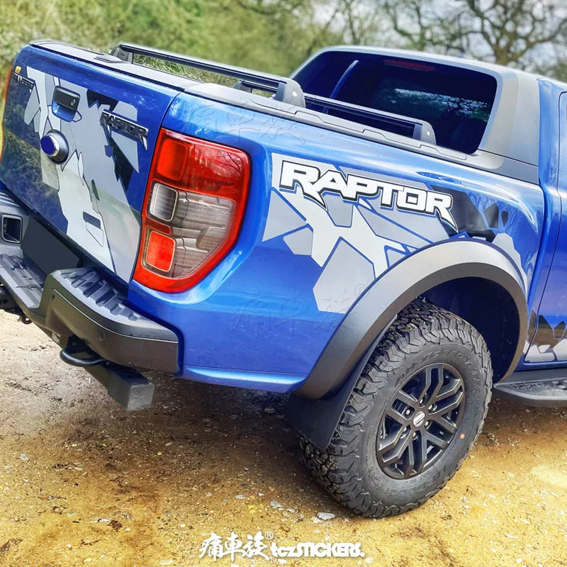 Custom Off-Road Body Modification Vinyl Kit for Ford Ranger Raptor | KK Sport Wrap - 200000182:193#picture color-  DRIVEN - 4