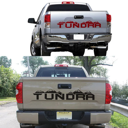 Mountain Tailgate & Rear Tail Decal for Toyota Tundra | Glossy Vinyl Truck Graphic - 200000182:350852#Glossy White-200000182:350850#Glossy Black-200000182:366#Matt Gold-200000182:193#Glossy Blue-200000182:173#Glossy Yellow-  DRIVEN - 4