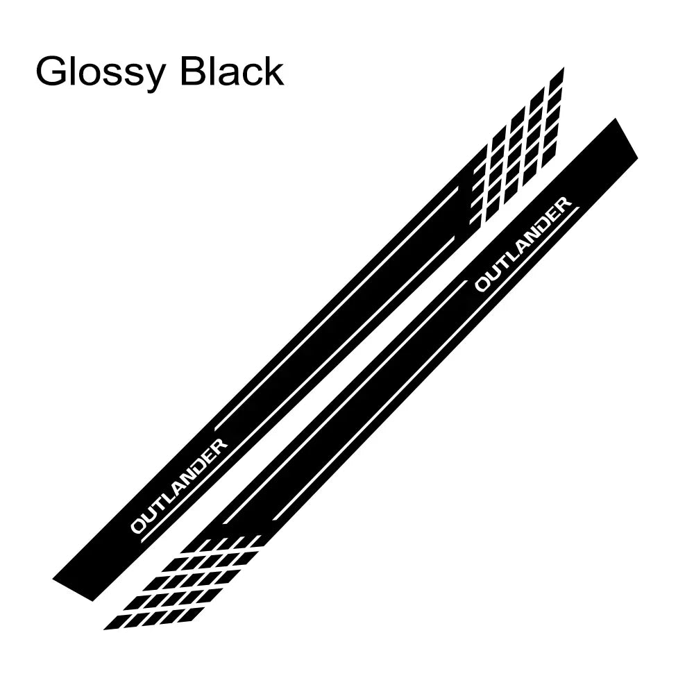 Door Side Skirt Stripe Decal for Mitsubishi Outlander | 2-Piece Vinyl Sticker Kit - 200000182:200013901#Colorful Laser-200000182:350850#Matt Gold-200000182:350853#Matt Silver-200000182:193#Glossy Black-200000182:350686#Matt Black-  DRIVEN - 8