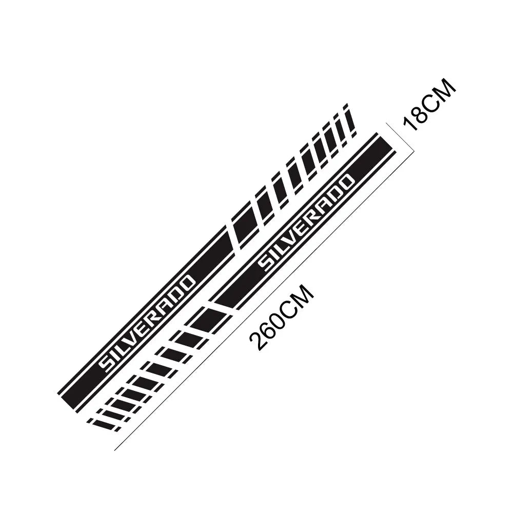 Door Side Stripe Decal for Chevrolet Silverado 1500 LT / LTZ / WT / Trail Boss / RST | Vinyl Truck Sticker - 200000182:350853#Carbon Fiber-200000182:29#Glossy White-200000182:173#Matt Gold-200000182:496#Matt Silver-200000182:1052#Colorful Laser-  DRIVEN - 5