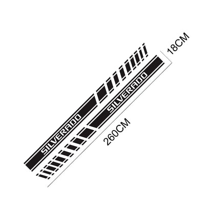 Door Side Stripe Decal for Chevrolet Silverado 1500 LT / LTZ / WT / Trail Boss / RST | Vinyl Truck Sticker - 200000182:350853#Carbon Fiber-200000182:29#Glossy White-200000182:173#Matt Gold-200000182:496#Matt Silver-200000182:1052#Colorful Laser-  DRIVEN - 5