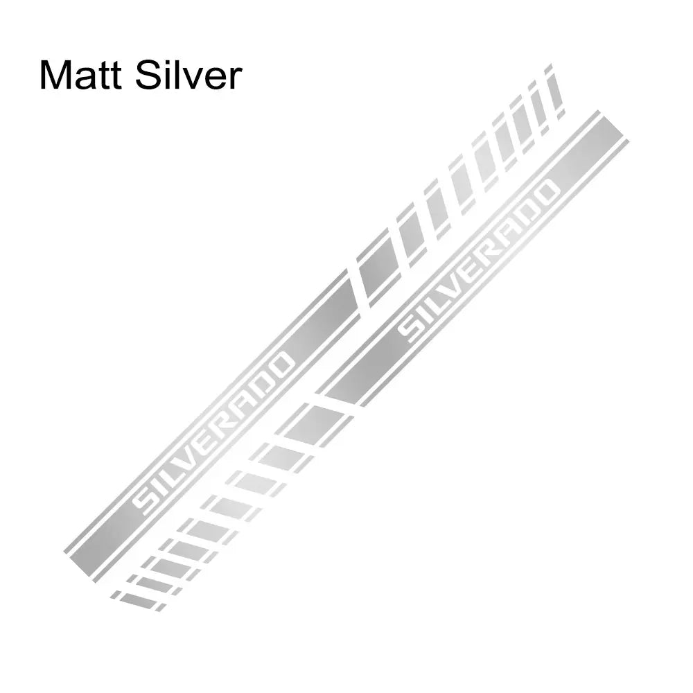 Door Side Stripe Decal for Chevrolet Silverado 1500 LT / LTZ / WT / Trail Boss / RST | Vinyl Truck Sticker - 200000182:350853#Carbon Fiber-200000182:29#Glossy White-200000182:173#Matt Gold-200000182:496#Matt Silver-200000182:1052#Colorful Laser-  DRIVEN - 14