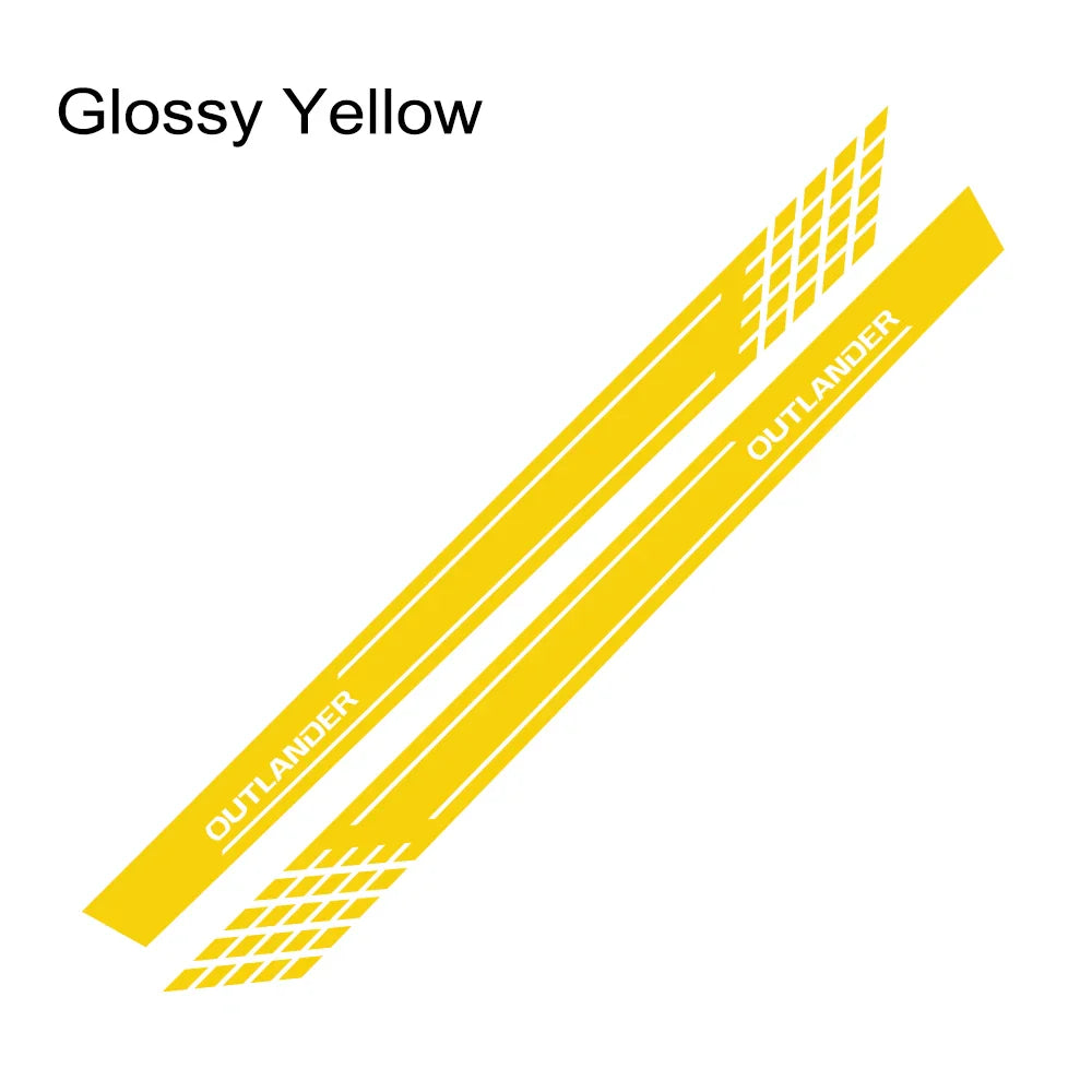 Door Side Skirt Stripe Decal for Mitsubishi Outlander | 2-Piece Vinyl Sticker Kit - 200000182:200013901#Colorful Laser-200000182:350850#Matt Gold-200000182:350853#Matt Silver-200000182:193#Glossy Black-200000182:350686#Matt Black-  DRIVEN - 10