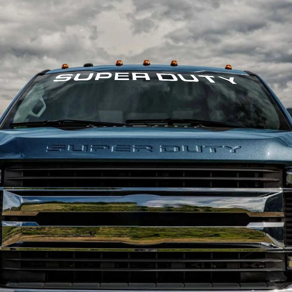 Front Windshield Logo Decal for Ford Super Duty F-250 / F-350 | Vinyl Truck Graphic Cover - 200000182:496#Matt Silver-200000182:1052#Colorful Laser-200000182:350850#Matt Black-200000182:350853#Carbon Fiber-200000182:193#Glossy Black-  DRIVEN - 3