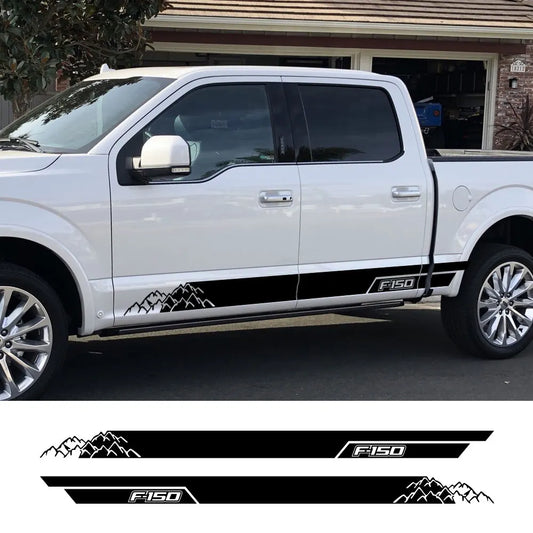 Mountain Stripe Door Side Decal for Ford F-150 Raptor | Full-Length Vinyl Tuning Cover - 200000182:200006152#Colorful Laser-  DRIVEN - 1