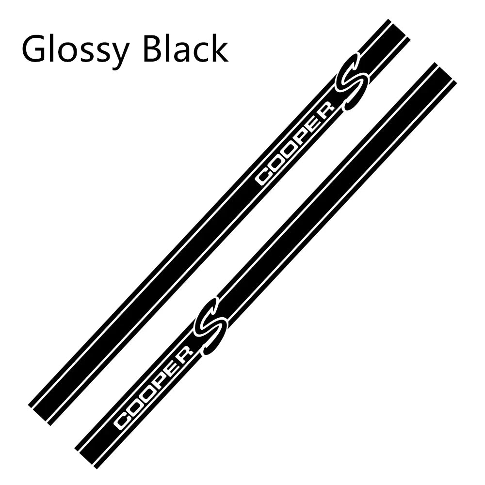 Side Stripe Decals for Mini Cooper (R50, R52, R53, R56, R57, R58, R59, R61) | 2-Piece Vinyl Kit - 200000182:200006152#Colorful Laser-200000182:200004890#Matt Black-200000182:10#Glossy Red-200000182:350853#Matt Sliver-200000182:29#Glossy White-  DRIVEN - 10