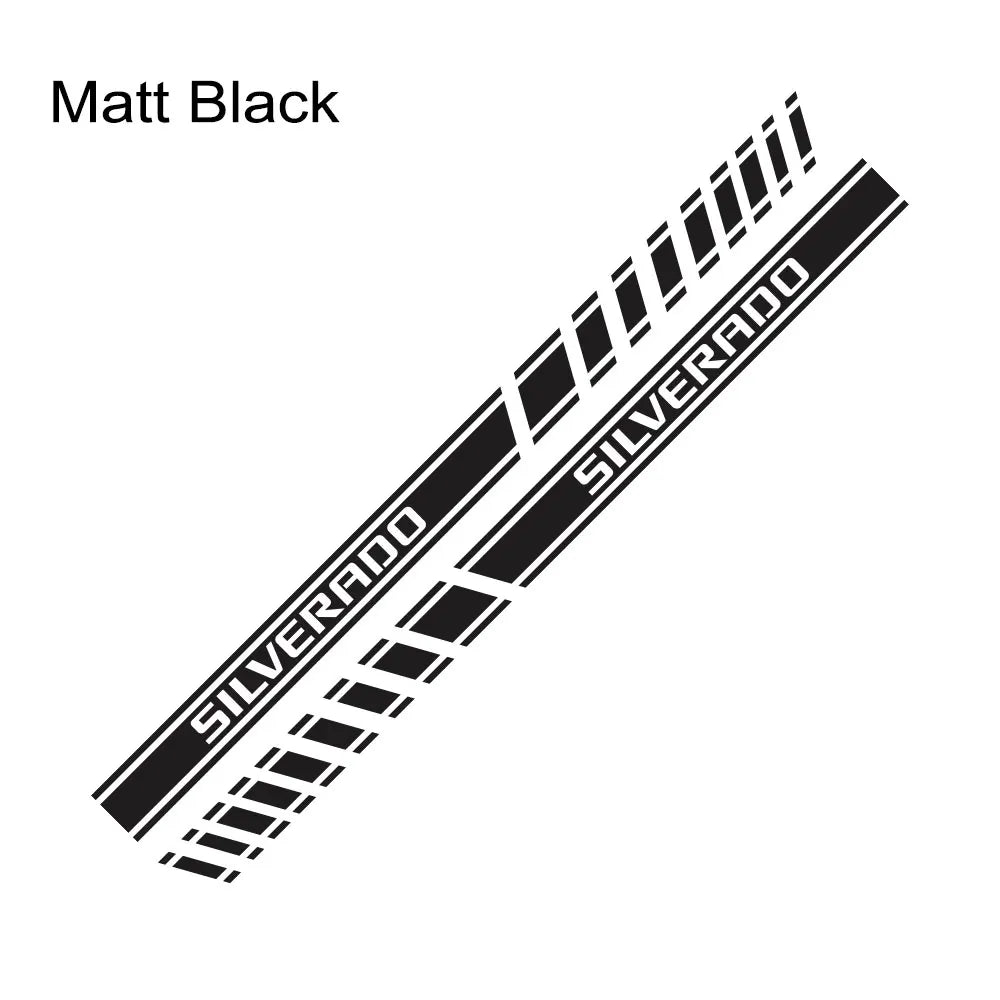 Door Side Stripe Decal for Chevrolet Silverado 1500 LT / LTZ / WT / Trail Boss / RST | Vinyl Truck Sticker - 200000182:350853#Carbon Fiber-200000182:29#Glossy White-200000182:173#Matt Gold-200000182:496#Matt Silver-200000182:1052#Colorful Laser-  DRIVEN - 15
