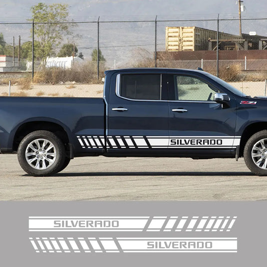 Door Side Stripe Decal for Chevrolet Silverado 1500 LT / LTZ / WT / Trail Boss / RST | Vinyl Truck Sticker - 200000182:350853#Carbon Fiber-  DRIVEN - 2