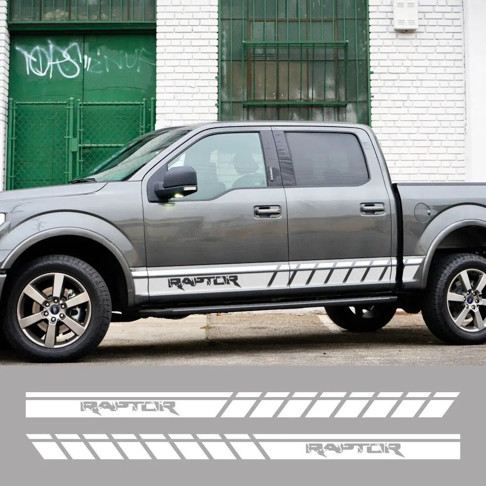 Door Side Body Stripe Decal for Ford F-150 Raptor | Vinyl Film Truck Graphic - 200000182:10#Glossy Red-200000182:691#Glossy Gray-200000182:366#Glossy Yellow-200000182:350852#Glossy Orange-200000182:350850#Matt Gold-  DRIVEN - 2