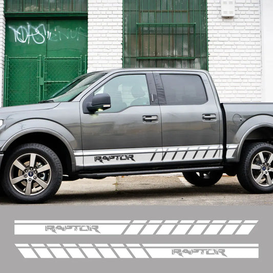 Door Side Body Stripe Decal for Ford F-150 Raptor | Vinyl Film Truck Graphic - 200000182:10#Glossy Red-  DRIVEN - 2