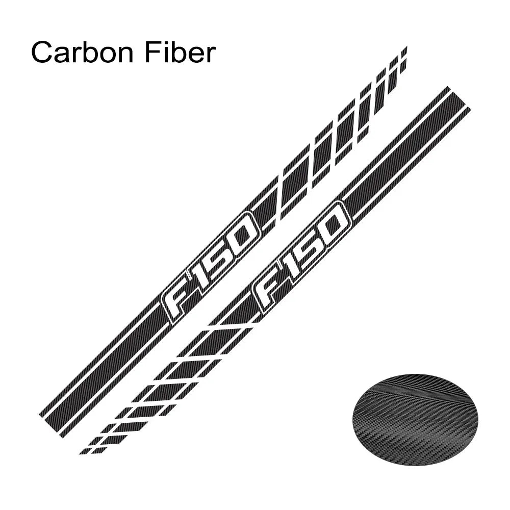 Long Body Stripe Door Side Decal for Ford F-150 Raptor | Full-Length Vinyl Truck Graphics - 200000182:350850#Matt Gold-200000182:350853#Matt Silver-200000182:771#Carbon Fiber-200000182:173#Glossy Blue-200000182:29#Glossy White-  DRIVEN - 11