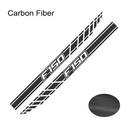 Long Body Stripe Door Side Decal for Ford F-150 Raptor | Full-Length Vinyl Truck Graphics - 200000182:350850#Matt Gold-200000182:350853#Matt Silver-200000182:771#Carbon Fiber-200000182:173#Glossy Blue-200000182:29#Glossy White-  DRIVEN - 11