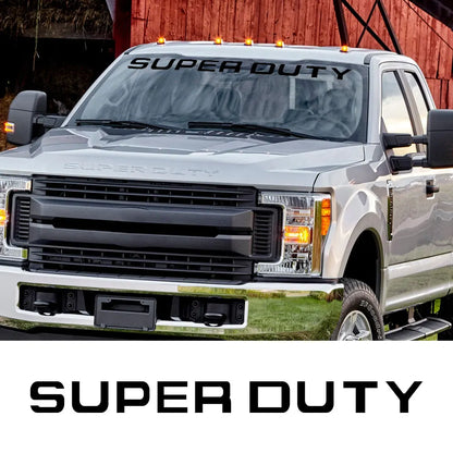 Front Windshield Logo Decal for Ford Super Duty F-250 / F-350 | Vinyl Truck Graphic Cover - 200000182:496#Matt Silver-200000182:1052#Colorful Laser-200000182:350850#Matt Black-200000182:350853#Carbon Fiber-200000182:193#Glossy Black-  DRIVEN - 2