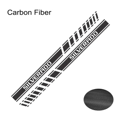 Door Side Stripe Decal for Chevrolet Silverado 1500 LT / LTZ / WT / Trail Boss / RST | Vinyl Truck Sticker - 200000182:350853#Carbon Fiber-200000182:29#Glossy White-200000182:173#Matt Gold-200000182:496#Matt Silver-200000182:1052#Colorful Laser-  DRIVEN - 7