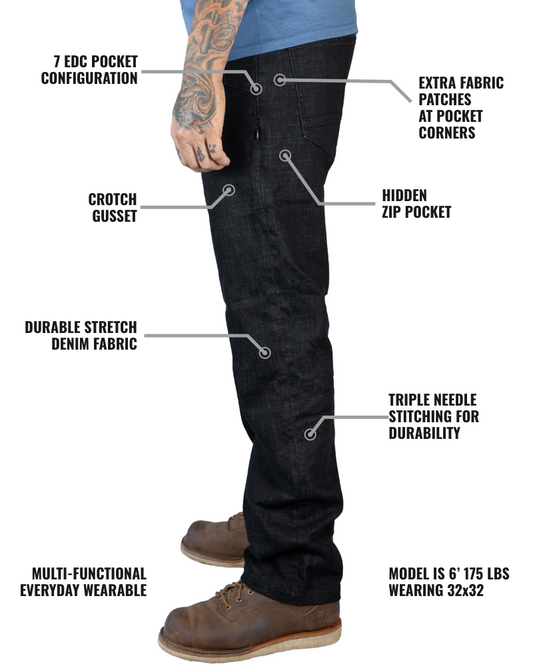 Hideout Denim Standard Fit - Black - OMWP320002BL01-OMWP320002BL02-OMWP320002BL03-OMWP320002BL04-OMWP320002BL05-  DRIVEN - 2