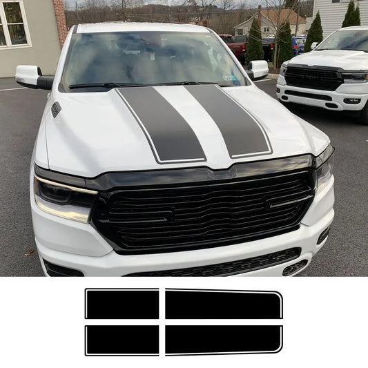 Hood & Tailgate Graphic Decal for Dodge RAM 1500 / 2500 Hemi / Rebel | Custom Vinyl Truck Sticker - 200000182:350850#Matt Gold-  DRIVEN - 1