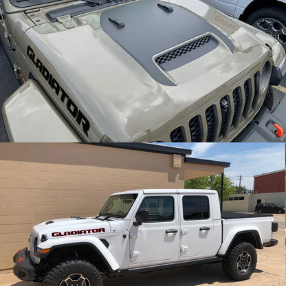 Hood & Side Decal for Jeep Gladiator JT | Engine Hood Truck Sticker Graphic Vinyl - 200000182:193#Glossy Black-200000182:350852#Black Red-200000182:29#Glossy White-200000182:10#Glossy Red-  DRIVEN - 4