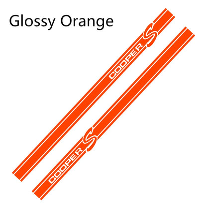 Side Stripe Decals for Mini Cooper (R50, R52, R53, R56, R57, R58, R59, R61) | 2-Piece Vinyl Kit - 200000182:200006152#Colorful Laser-200000182:200004890#Matt Black-200000182:10#Glossy Red-200000182:350853#Matt Sliver-200000182:29#Glossy White-  DRIVEN - 11