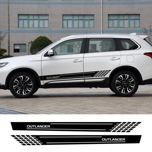 Door Side Skirt Stripe Decal for Mitsubishi Outlander | 2-Piece Vinyl Sticker Kit - 200000182:200013901#Colorful Laser-  DRIVEN - 1