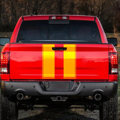 Hood & Tailgate Graphic Decal for Dodge RAM 1500 / 2500 Hemi / Rebel | Custom Vinyl Truck Sticker - 200000182:350850#Matt Gold-200000182:350853#Matt Sliver-200000182:771#Carbon Fiber-200000182:29#Glossy White-200000182:200006152#Colorful Laser-  DRIVEN - 4